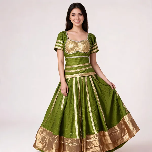 Green_Rayon_Lehenga_Choli_For_Women