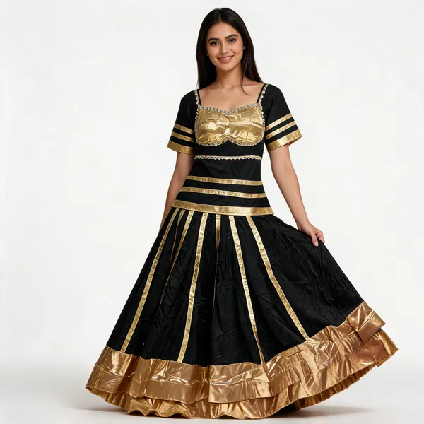 Black_And_Gold_Rayon_Lehenga_Choli_For_Women