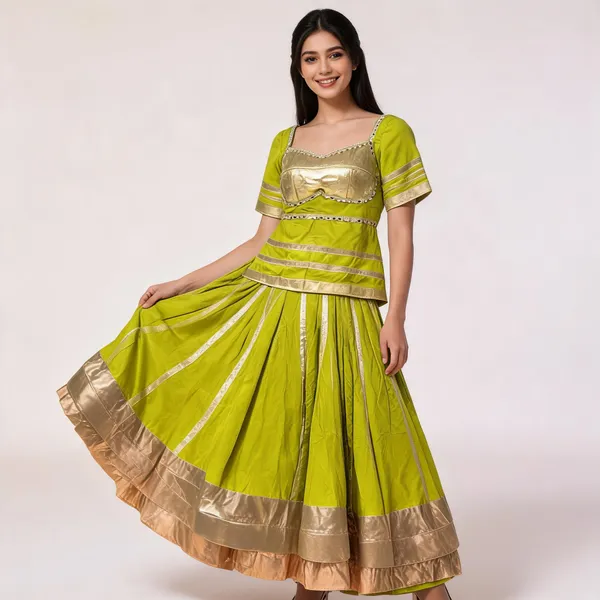 Green_Rayon_Lehenga_Choli_For_Women