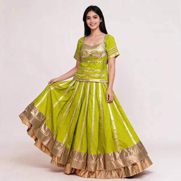 Green_Rayon_Lehenga_Choli_For_Women