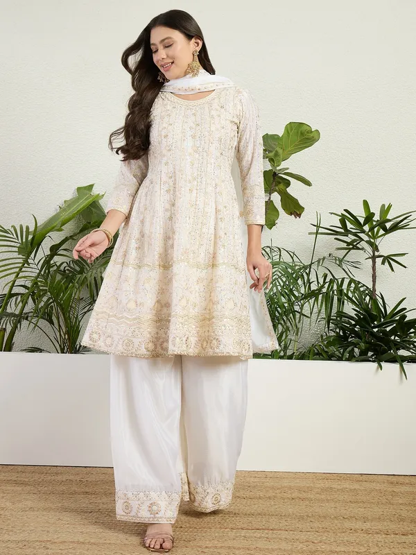 Off-White_Embroidered_Chinon_A-Line_Kurta_Palazzo_Set_With_Dupatta