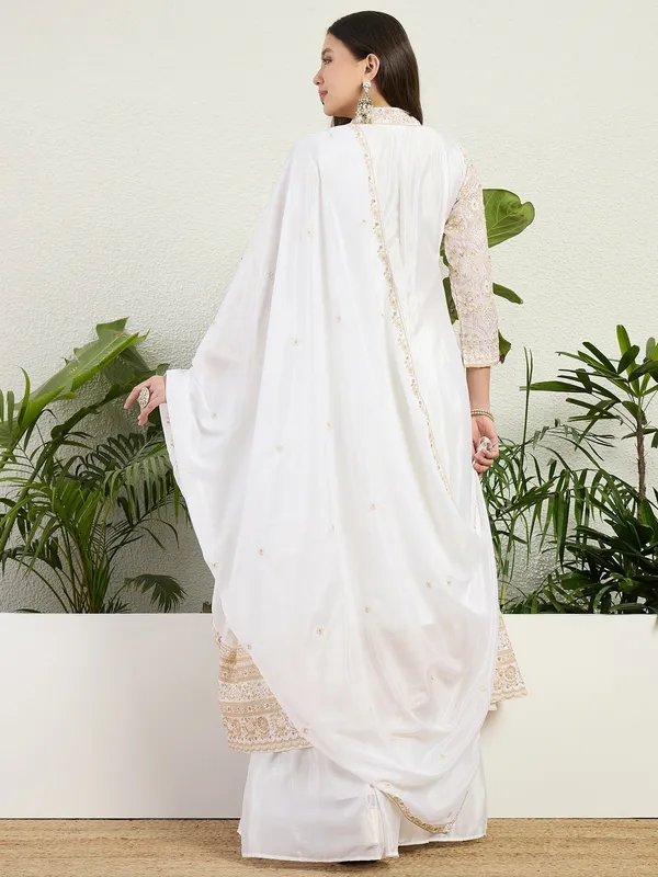 Off-White_Embroidered_Chinon_A-Line_Kurta_Lehenga_Set_With_Dupatta