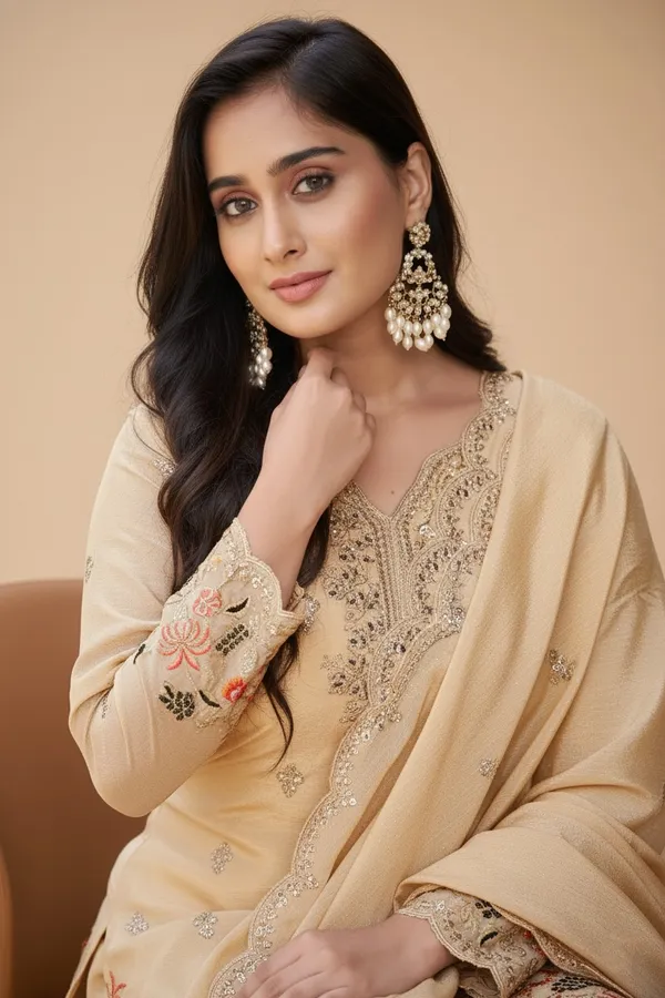 Cream_Chinon_Embroidered_Straight_Kurta_Palazzo_Set_With_Dupatta