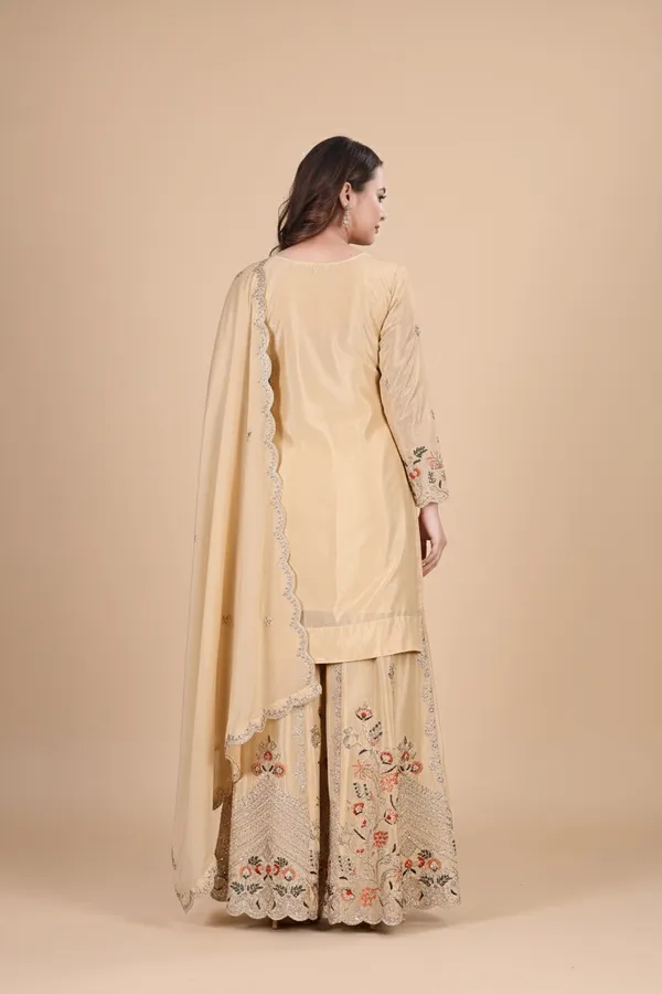 Cream_Chinon_Embroidered_Straight_Kurta_Palazzo_Set_With_Dupatta
