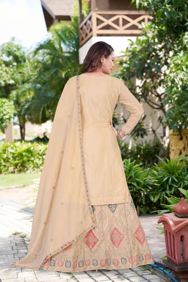 Cream_Embroidered_Chinon_Kurta_Lehenga_Set_With_Dupatta