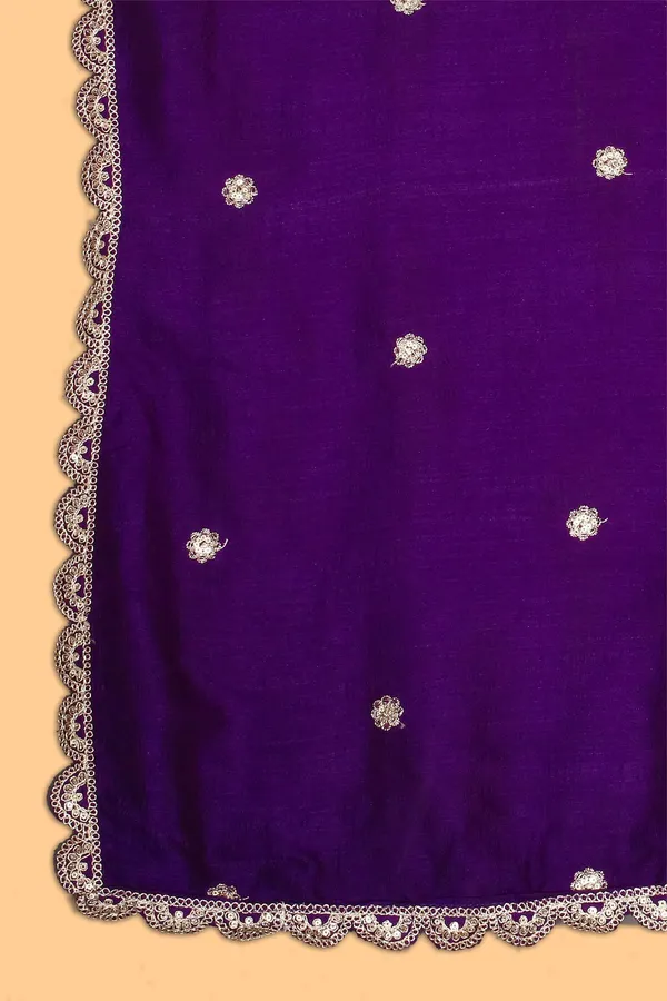 Regal_Purple_Embroidered_Vichitra_Silk_A-Line_Kurta_Palazzo_Set_With_Dupatta