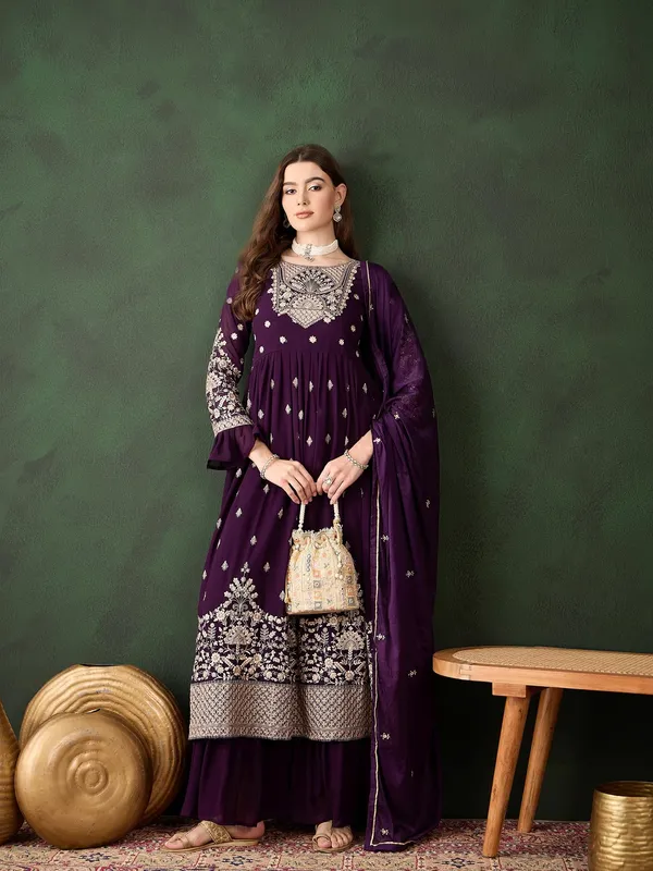 Womens_Purple_Embroidered_Faux_Georgette_Kurta_Sharara_Set_With_Dupatta