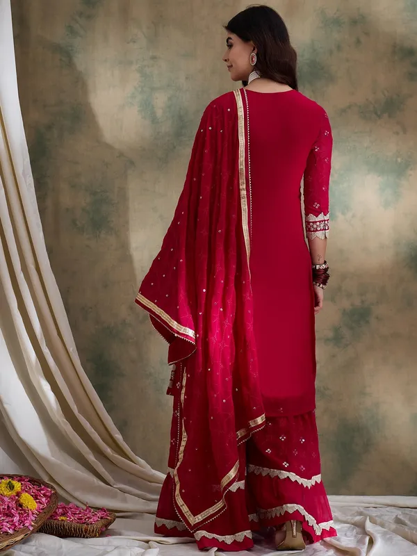 Elegant_Pink_Embroidered_Faux_Georgette_Kurta_Sharara_Set_With_Dupatta