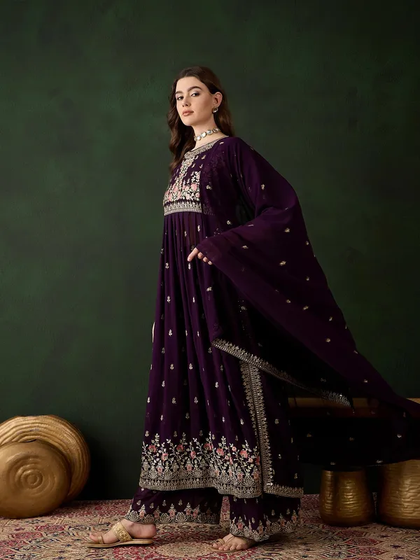 Elegant_Deep_Purple_Embroidered_Nayra_Cut_Kurta_Palazzo_Set