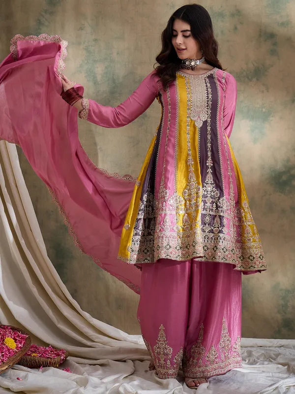 Charming_Pink_Embroidered_Flared_Top_Kurta_Palazzo_Set_With_Round_Neck_And_Regular_Sleeves