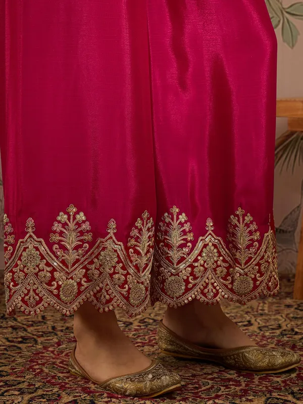 Pink_Chinon_Embroidered_Flared_Kurta_Palazzo_Set_With_Dupatta