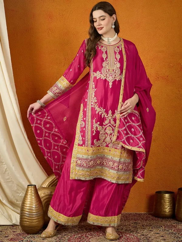 Stunning_Chinon_Embroidered_Kurta_Palazzo_Set