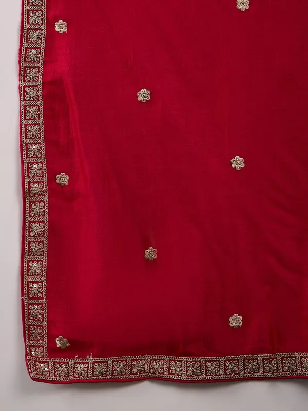 Maroon_Embroidered_Flared_Kurta_Patiala_Set_With_Dupatta_Vichitra_Silk