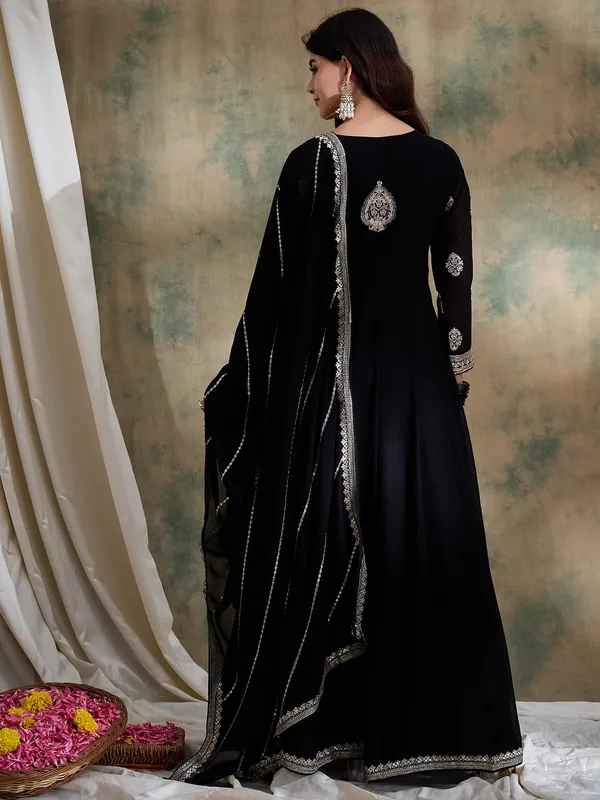 Exquisite_Black_Embroidered_Faux_Georgette_Anarkali_Gown_With_Dupatta_|_Miss_Ethnik