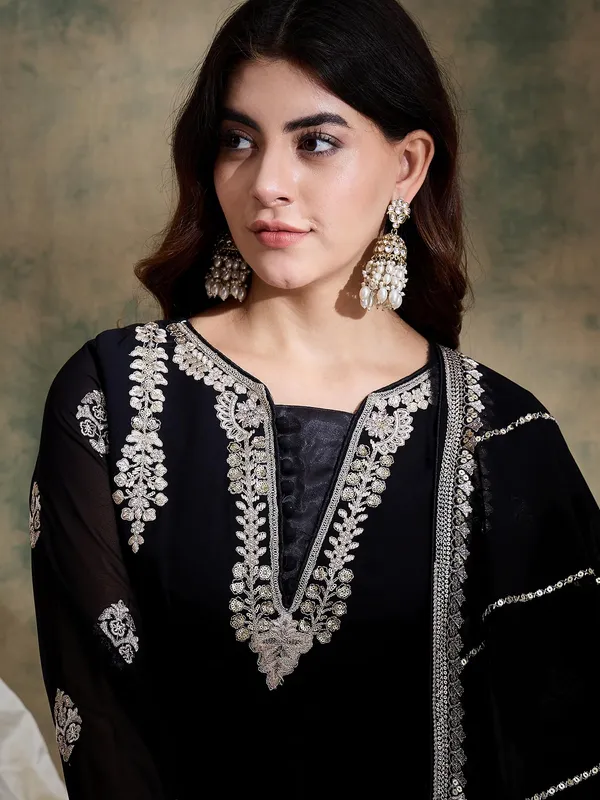 Exquisite_Black_Embroidered_Faux_Georgette_Anarkali_Gown_With_Dupatta_|_Miss_Ethnik