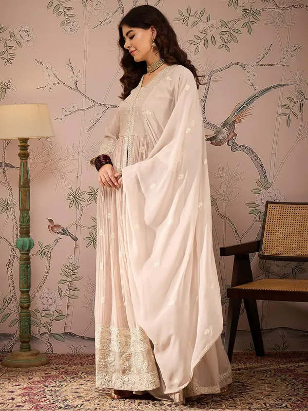 Radiant_Peach_Embroidered_Faux_Georgette_Anarkali_Lehenga_Set_With_Dupatta