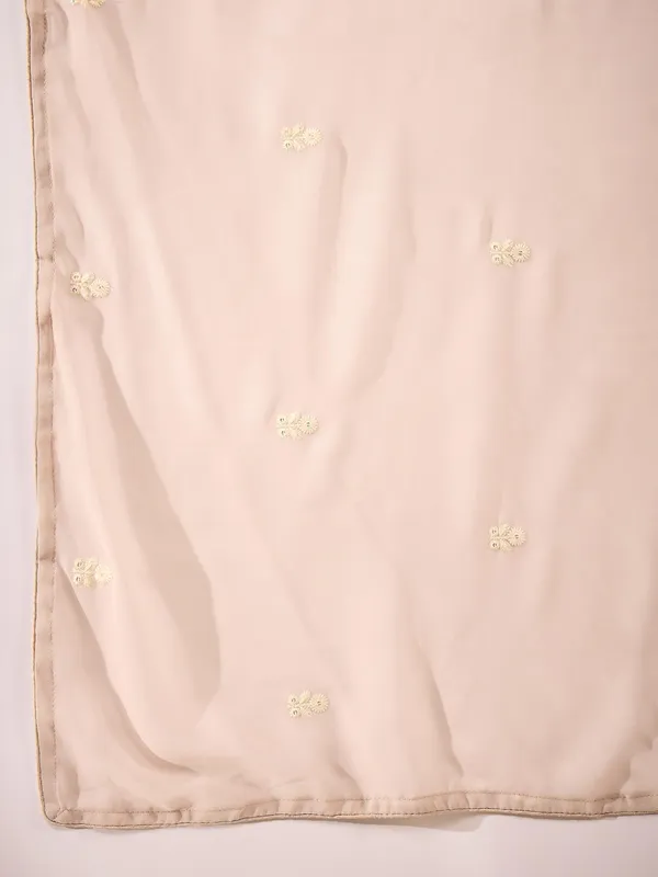 Radiant_Peach_Embroidered_Faux_Georgette_Anarkali_Lehenga_Set_With_Dupatta