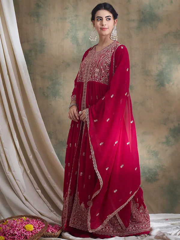 Embroidered_Anarkali_Kurta_Lehenga_Set_With_Dupatta