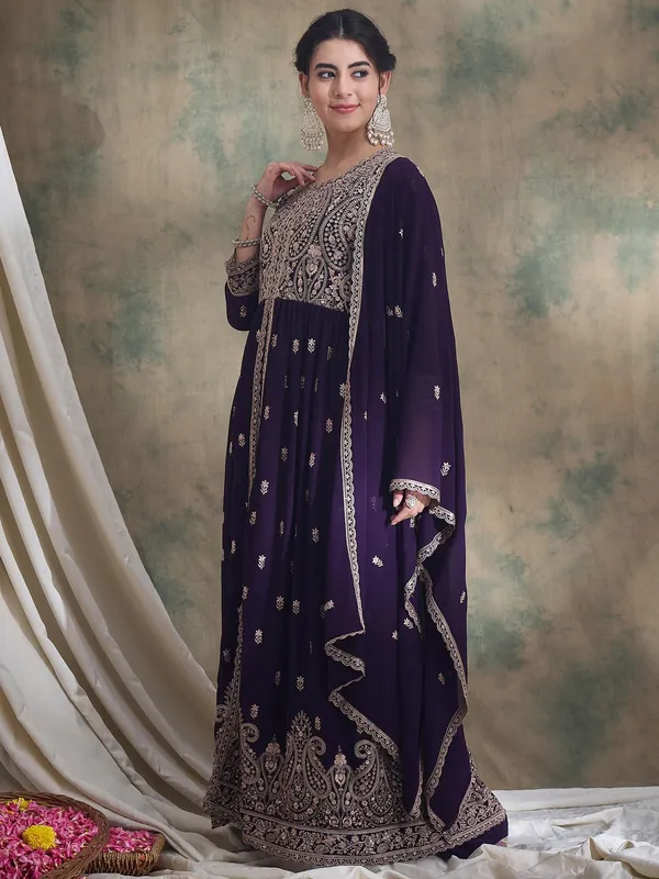 Embroidered_Anarkali_Kurta_Lehenga_Set_With_Dupatta
