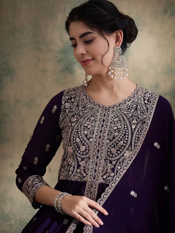 Embroidered_Anarkali_Kurta_Lehenga_Set_With_Dupatta