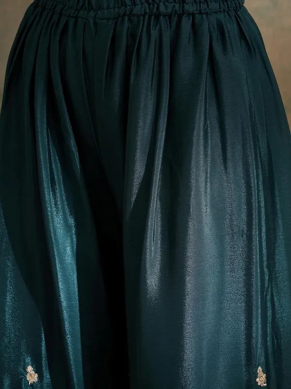 Resplendent_Green_Embroidered_Chinon_Kurta_Palazzo_Set_With_Dupatta