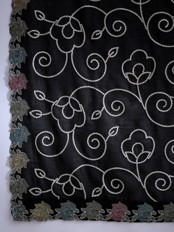 Spellbinding_Black_Embroidered_Vichitra_Silk_Kurta_Palazzo_Set_With_Dupatta