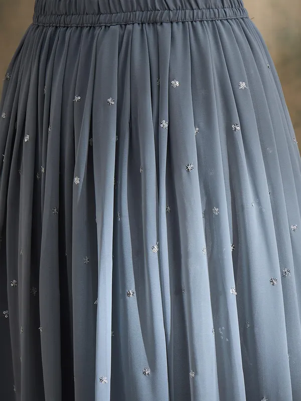Grey_Faux_Georgette_Lehenga_With_Kurta_And_Lace_Dupatta