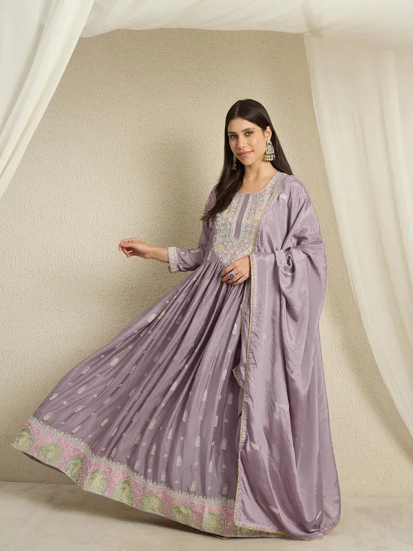 Heavenly_Purple_Embroidered_Chinon_Anarkali_Gown_With_Dupatta