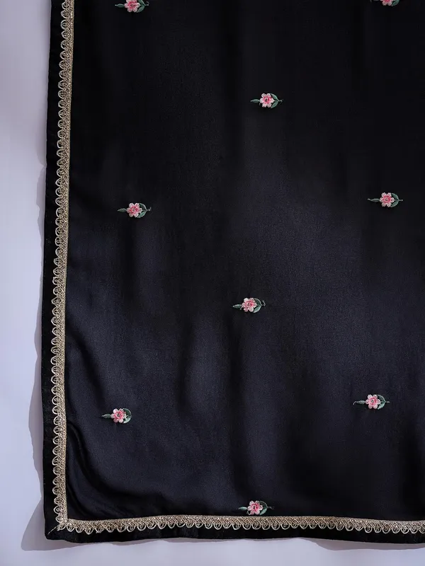 Black_Anarkali_Gown_With_Jacket_And_Embroidered_Dupatta_Full_Length