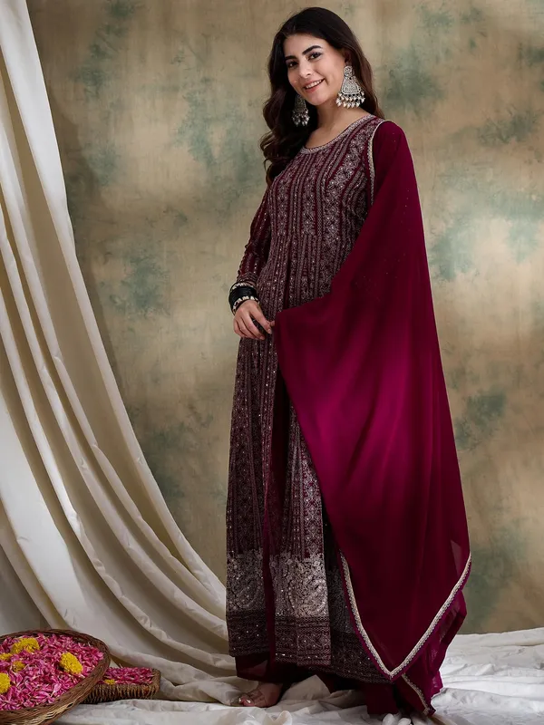 Majestic_Purple_Faux_Georgette_Embroidered_Anarkali_Lehenga_Set