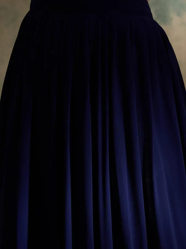 Midnight_Blue_Embroidered_Chinon_Front-Slit_Anarkali_Lehenga_Set_With_Dupatta