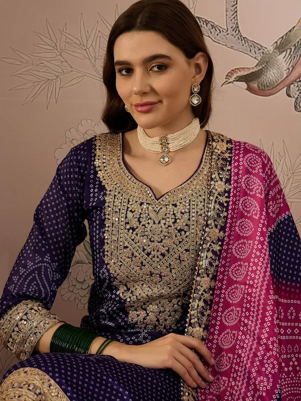 Meymeric_Embroidered_Chinon_Bandhani_Kurta_Palazzo_Set_With_Dupatta
