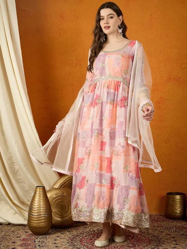 Dreamy_Peach_Printed_And_Embroidered_Tp_Silk_Anarkali_Gown_With_Net_Dupatta