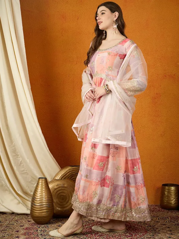 Dreamy_Peach_Printed_And_Embroidered_Tp_Silk_Anarkali_Gown_With_Net_Dupatta