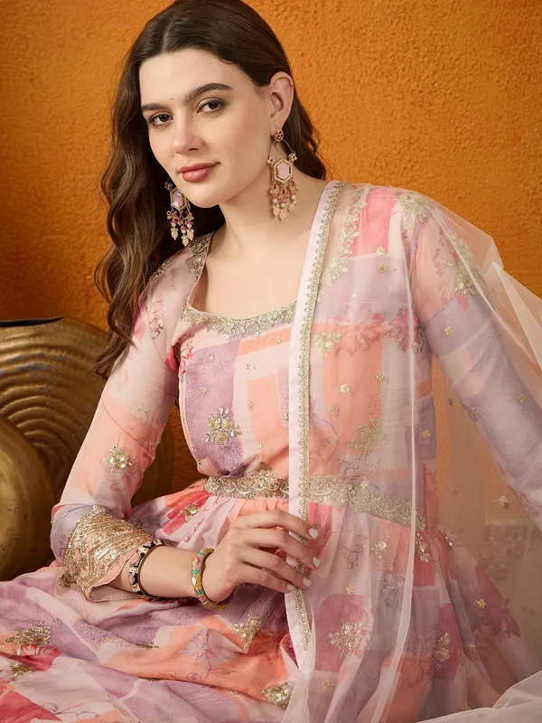 Dreamy_Peach_Printed_And_Embroidered_Tp_Silk_Anarkali_Gown_With_Net_Dupatta