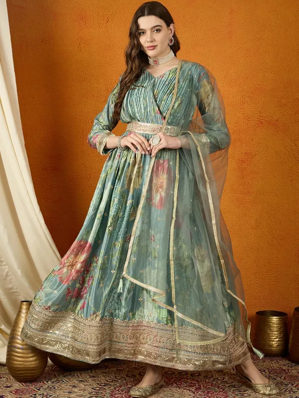 Ethereal_Green_Floral_Printed_And_Embroidered_Chinon_Anarkali_Gown_With_Net_Dupatta