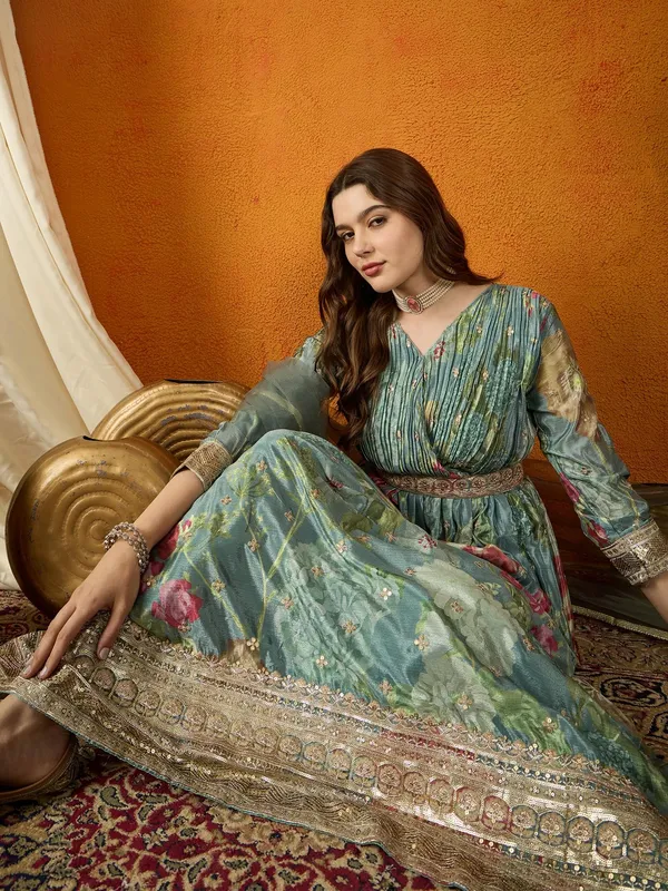 Ethereal_Green_Floral_Printed_And_Embroidered_Chinon_Anarkali_Gown_With_Net_Dupatta