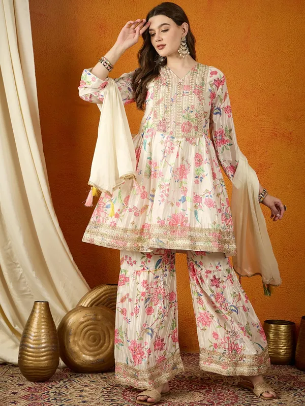 Charming_Floral_Printed_And_Embroidered_Chinon_Kurta_Sharara_Set_With_Dupatta
