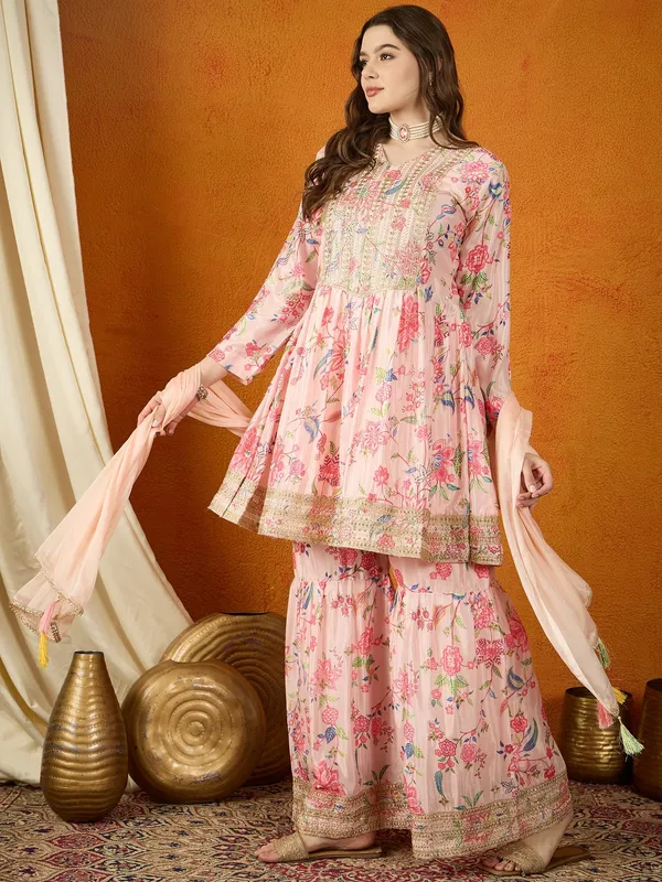 Charming_Floral_Printed_And_Embroidered_Chinon_Kurta_Sharara_Set_With_Dupatta