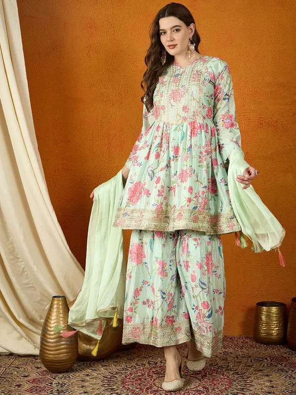Charming_Floral_Printed_And_Embroidered_Chinon_Kurta_Sharara_Set_With_Dupatta