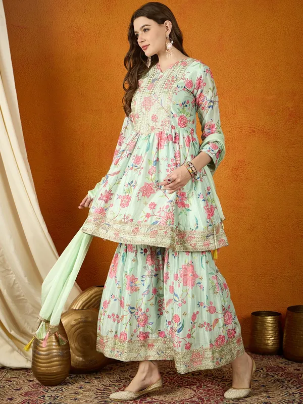 Charming_Floral_Printed_And_Embroidered_Chinon_Kurta_Sharara_Set_With_Dupatta