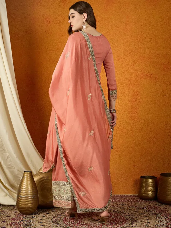 Peach_Chinon_Embroidered_Straight_Kurta_Palazzo_Set_With_Dupatta