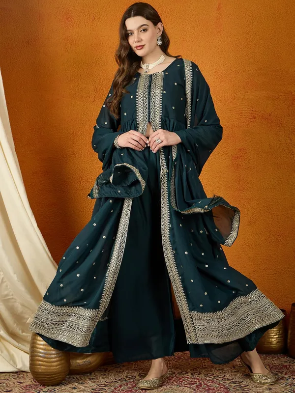 Majestic_Rama_Embroidered_Georgette_Flared_Kurta_Palazzo_Set_With_Dupatta