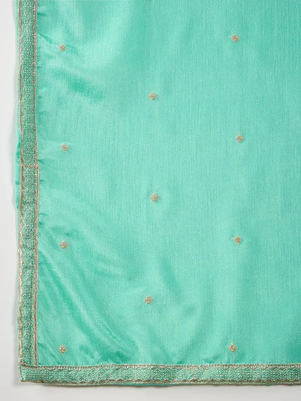 Ombre_Teal_Chinon_Embroidered_Kurta_And_Palazzo_Set
