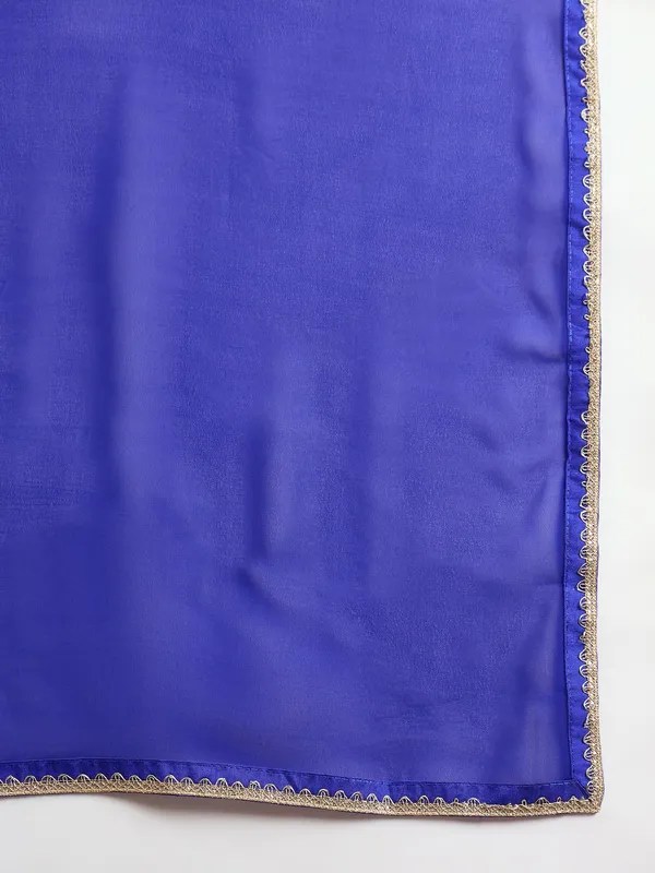 Blue_Embroidered_A-Line_Kurta_Palazzo_Set_With_Plain_Dupatta