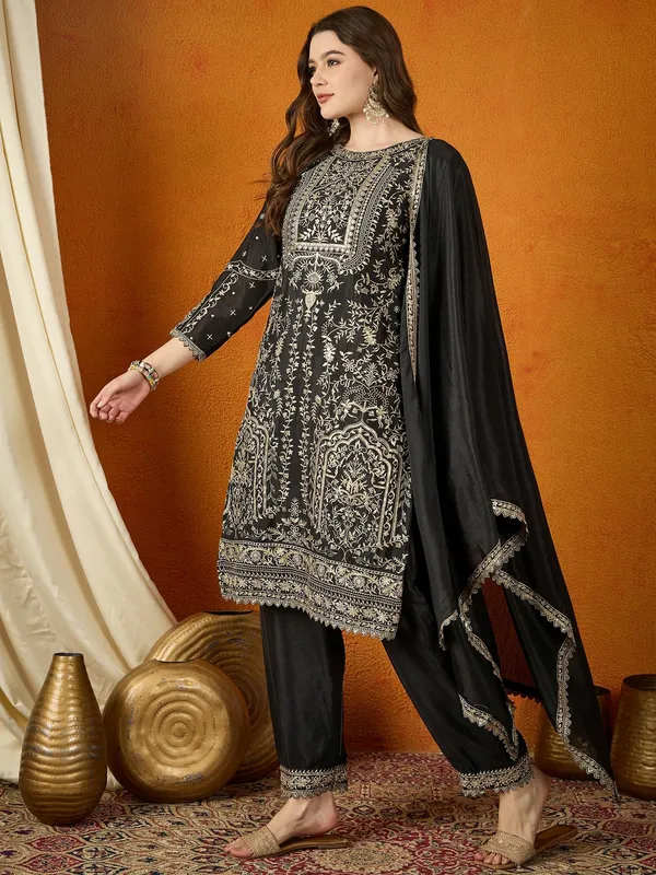 Midnight_Black_Embroidered_Chinon_Straight_Kurta_Palazzo_Set_With_Dupatta