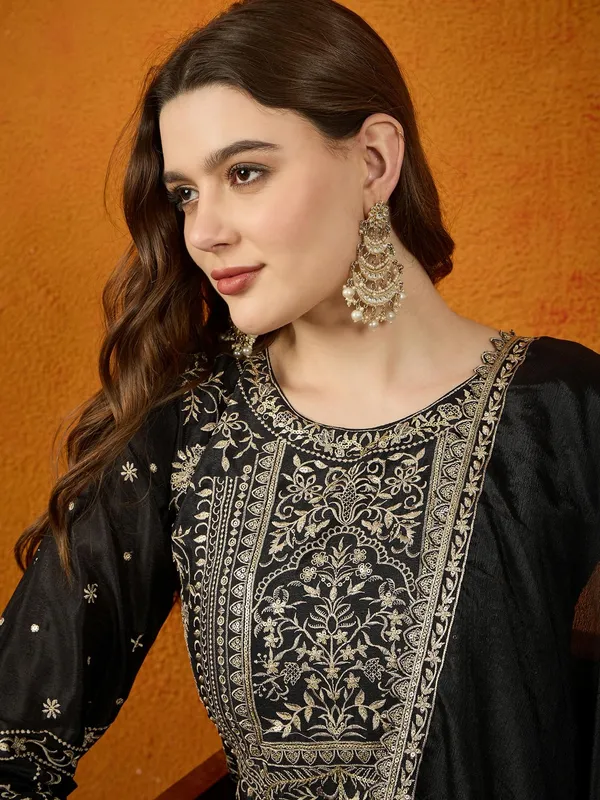 Midnight_Black_Embroidered_Chinon_Straight_Kurta_Palazzo_Set_With_Dupatta