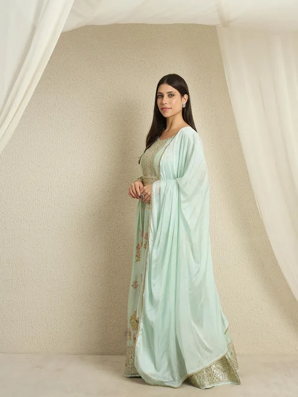 Serene_Pista_Embroidered_Chinon_Front-Slit_Anarkali_Kurta_Pant_Set_With_Dupatta