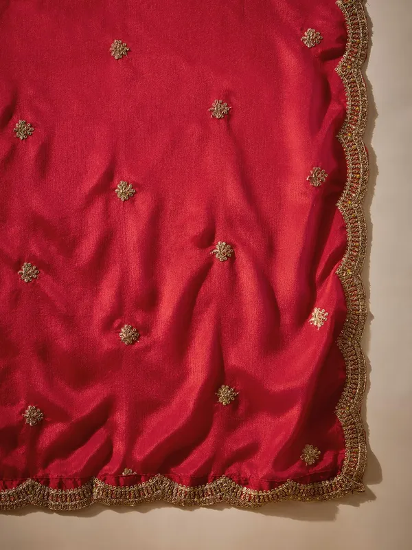 Radiant_Red_Chinon_Embroidered_Kurta_Palazzo_Set