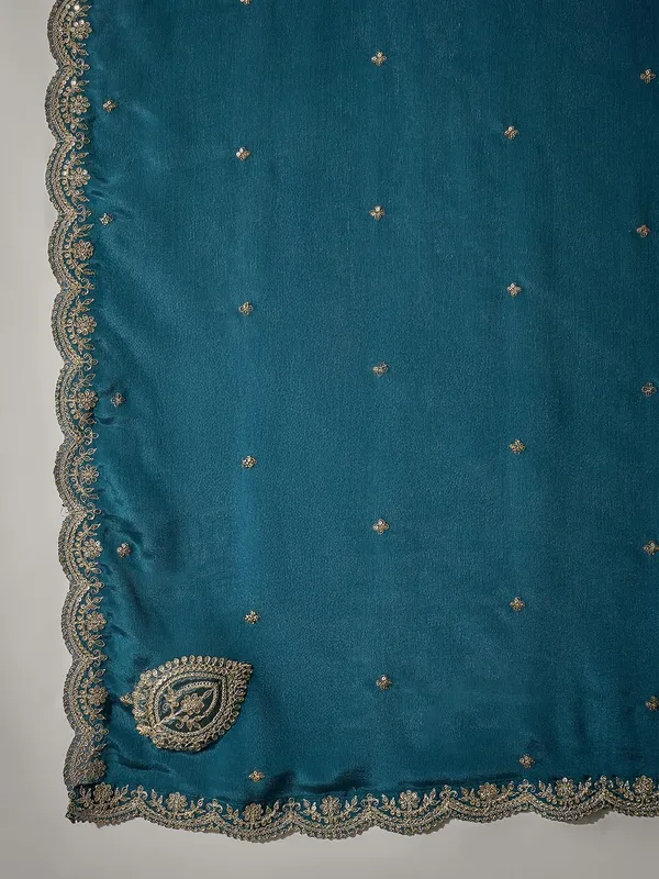 Imperial_Blue_Embroidered_Chinon_Straight_Kurta_Palazzo_Set_With_Dupatta